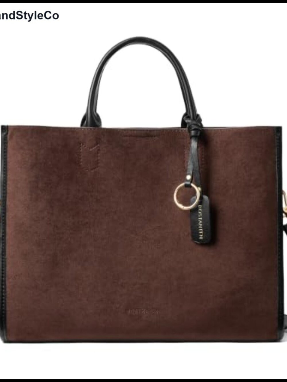 Vegan Leather Satchel Handbag with 3 Compartments Crossbody Work Bag